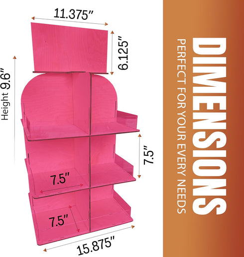 4-Sided 12 Setup Versatile Rotating Display Stand for Candy, Snacks, Jams, Produce and More - Ideal for Craft Shows
