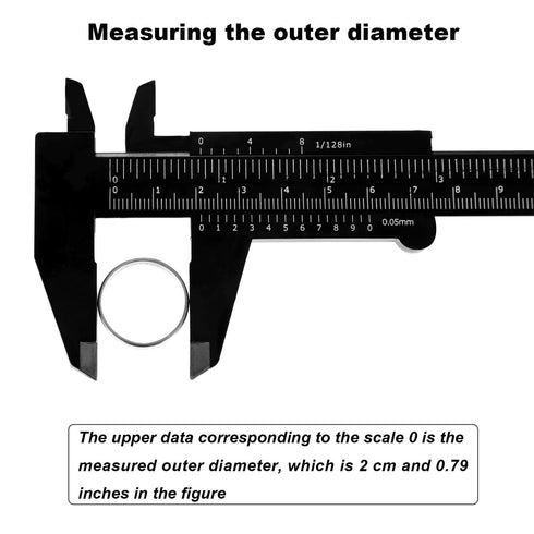 Honoson 10 Pieces Mini Plastic Caliper Vernier Caliper Measuring Tool, 150 mm, 0-6 Inch, Black for Students.