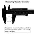 Honoson 10 Pieces Mini Plastic Caliper Vernier Caliper Measuring Tool, 150 mm, 0-6 Inch, Black for Students.