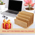 Desk File Mail Organizer, 5 Slots Bamboo Folder Sorter for Letter, Envelope, Paper, Desktop Tray