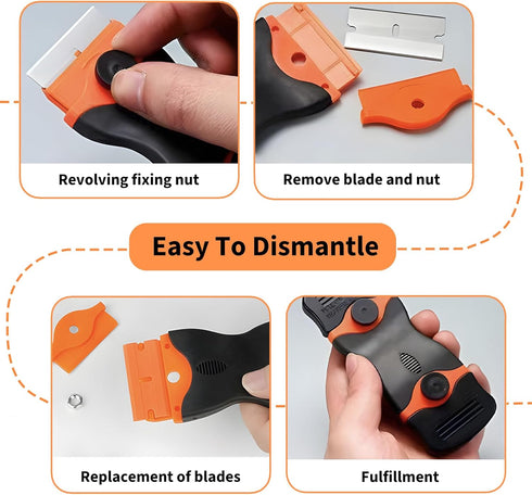 Set, 4 Pack 30 30 Razor Blade Scraper Tool Paint Scrapers with Plastic & Metal Blades, Safe Non-Scratch Glass Scraper