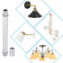 PATIKIL 4Set M10 60mm(2.36") Straight Pipe Lamp Stems Rod Kit, Carbon Steel Long Double End Thread Rod with Coupling