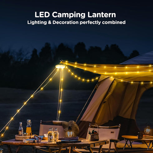 4 1 32.8FT 8 OGERY Camping String Lights, in Quick Storage Rechargeable Tent Lights String with Lighting Modes, Hanging