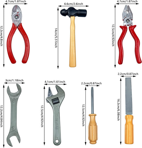 18PCS Cake Topper Tools, Toolbox Cake Decorations with Wrench, Hammer, Mechanic Drill, and More for Birthday Party Decor