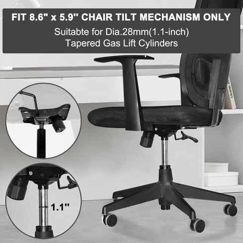 MySit Heavy Duty 300 LBs Office Chair Tilt Mechanism Replacement Parts, 5.9'' x 8.6" Mounting Holes