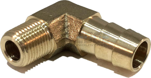 Edge Industrial 3/8" Hose ID x 1/8" Male NPT 90 Degree Brass Elbow Fitting