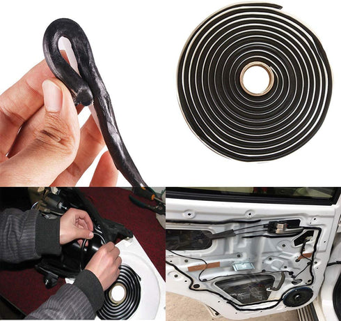Butyl Sealant Tape 4M/13Ft, Waterproof Butyl Rubber for Car Headlamps, Window, Door, Windshield, Black