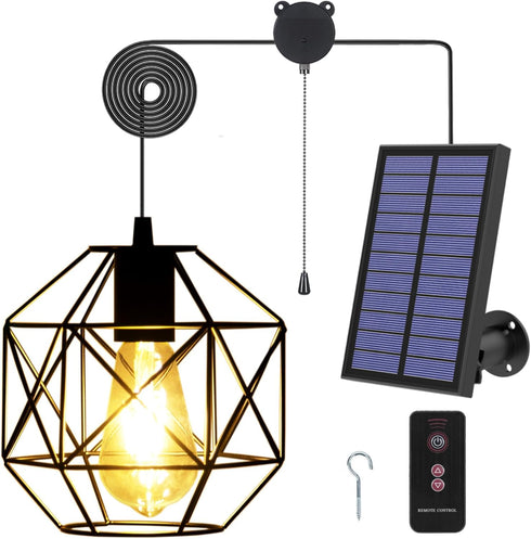 Solar Pendant Lights Outdoor, Shed Light Solar Powered Gazebo Lights Outdoor Chandelier