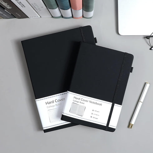 CAGIE Lined Journal Notebook, 320 Pages College Ruled Notebook, 100 Gsm Thick Journal, A5 Hardcover Leather Journals