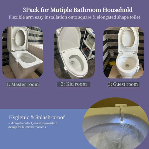 3 Pack 16 2025 Chunace Toilet Night Lights with Motion Activated Sensor, Colors LED Nightlight Inside Bowl, Cool Stuff
