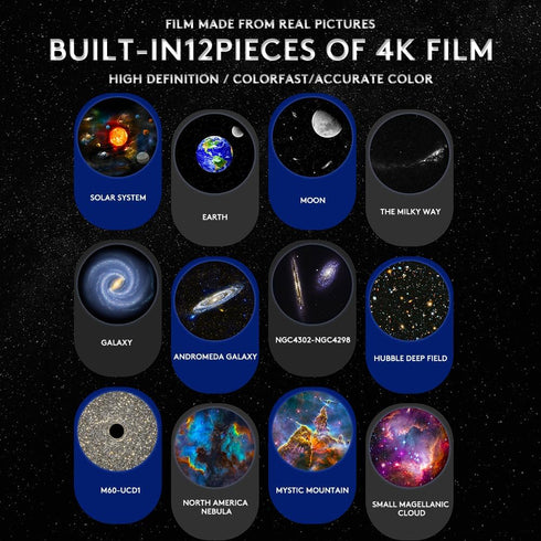 Dongni 13 1 Galaxy Projector, in Planetarium Star Projector Realistic Starry Sky LED Night Light with Solar System
