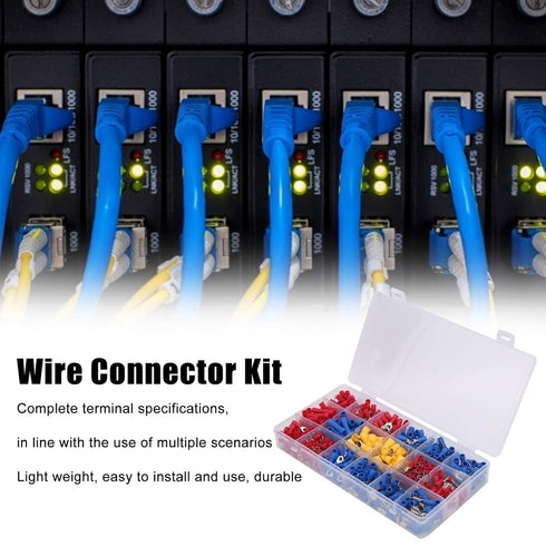 YWBL-WH 520Pcs Wire Connector Kit Cold Pressed Wire Terminals Crimp Connectors Electrical Terminals Kit