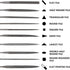 KALIM 10PCS Needle File Set High Carbon Steel with Plastic Non-Slip Handle for Wood, Plastic, Model