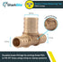 SharkBite 1/2 Inch x 1/2 Inch x 3/4 Inch Crimp Reducing Tee, Bullnose, Brass Plumbing Fitting, PEX Pipe, PE-RT, UC408LFA by SharkBite
