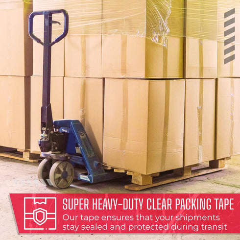 Clear Packing Tape 3" x 55 yards, 3 Mil Thick, Pack of 6 Rolls - Super Heavy-Duty Carton Sealing Tape for Packaging &