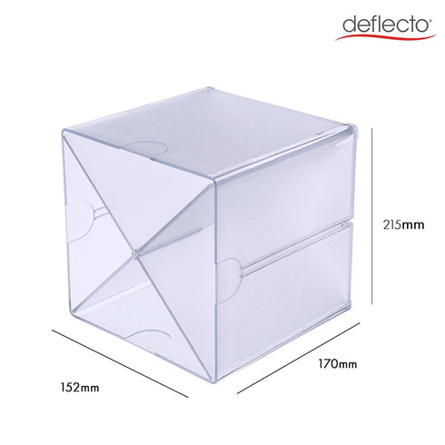 Deflecto Stackable Clear Cube Organizer with Removable Cross Style Dividers, 6 x 6 inches