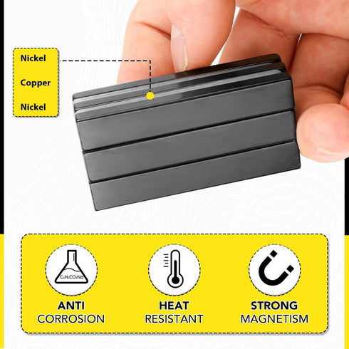 DIYMAG Strong Rare Earth Neodymium Magnets, N52 Heavy Duty Bar Magnets with Double-Sided Adhesive