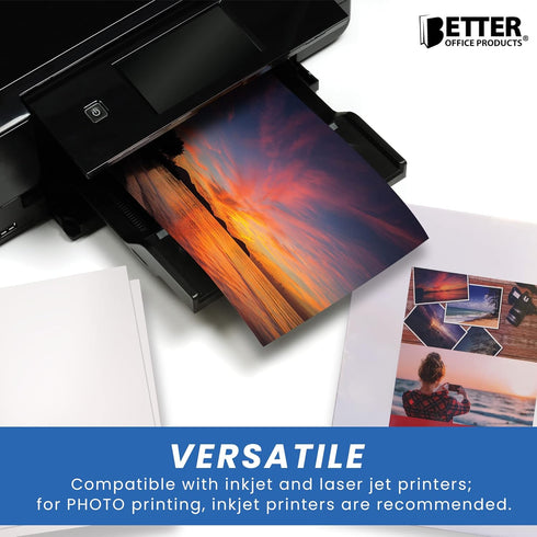 Better Office Products Glossy Photo Paper, 8.5 x 11 Inch, 30 Sheets, 200 gsm, Letter Size