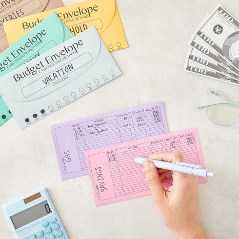 Juvale 96 Pack Bulk Budget Envelopes for Cash System, 12 Colors, Money Saving Challenge, 6.5 x 3 In