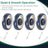 ATPEAM Shopping Cart Wheel Replacement Kit - 5" Polyurethane Wheels with Double Ball Bearing, Pack of 4