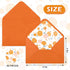Whaline 50Pcs Fall Invitation Envelopes, Orange Pumpkin Greeting Card Holders with Stickers, V-Flap Envelopes Gift Card