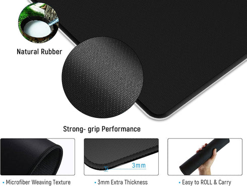 JIALONG White Topographic Large Gaming Mouse Pad, XXL Mousepad, Big Desk Pad for Keyboard and Mouse, Gaming Computer