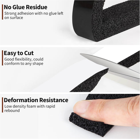Yotache Air Conditioner Window Seal Kit, 1"x1" Weather Stripping Foam Tape for AC Windows & Door Insulation