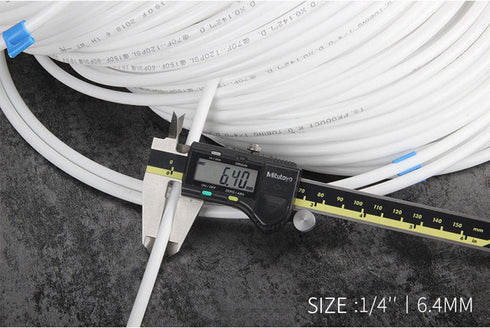 1/4" OD Quick Connect Push in Water Tube Fitting, 10pcs + 1/4 inch RO Water White Tubing, 10M (32FT)