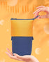 Sooez Cute Stand Up Pencil Case, Telescopic Pouch, Portable Holder, Spacious Bag for School Office Supplies, Orange