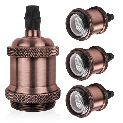 DiCUNO E26 Edison Vintage Lamp Socket, Retro Pendant Lamp Holder, Antique Look for Industrial DIY Lighting