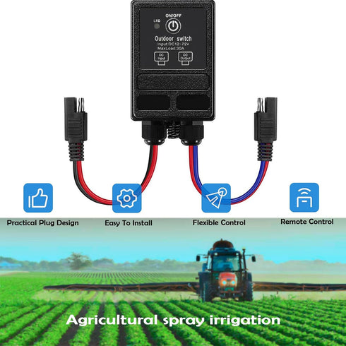 DC12V 30A 328 100) Waterproof Wireless Relay Switch Wireless Remote Control Relay Switch with SAE Interface Feet |