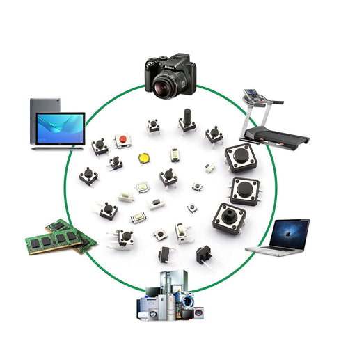 Tactile Button Switch Tact Switch Package, Micro Momentary Tact Assortment Kit (25 Value, 250PCS)