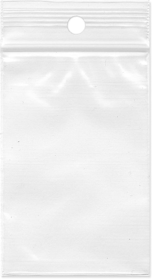Plymor 2" x 3" (Pack of 200), 2 Mil with Hang-Hole Zipper Reclosable Plastic Bags by Plymor