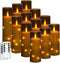 Da by Flameless Candles with Recessed String Light, Battery Operated Candles, Acrylic