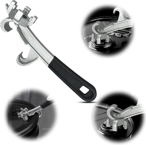3-in-1 Drum Bung Wrench Opener, Aluminum Tool for 55 Gallon Drum Lids and 5 Gallon Paint Buckets