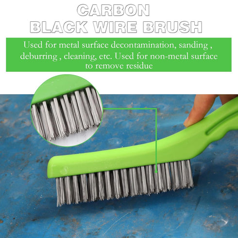 MAXMAN Wire Brush Set - 10 Inch Stainless Steel Brushes with Plastic Handle for Cleaning, Rust Removal, 2 PCS