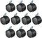 uxcell 1.45 Inch Swivel Casters, Nylon Twin Wheel, M8 x 15mm Threaded Stem, Pack of 5