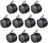 uxcell 1.45 Inch Swivel Casters, Nylon Twin Wheel, M8 x 15mm Threaded Stem, Pack of 5