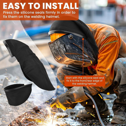 LVOERTUIG Cover,2Pcs Set, Welding Helmet Welding Helmet Cover and Helmet Bib Full Protection Welding Hood Welding