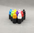 Snadulor 60pcs 5ml Empty Black Plastic Dropper Bottle with Protective Cap, Eye Drop Bottle (White Cap)