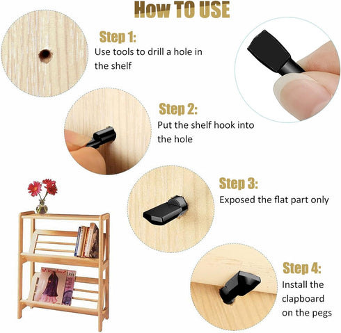 Cerpourt 100 Pegs,5mm Closet Pcs Shelf Pins Spoon Shape Metal Shelf Support Pegs,Bookshelf Pegs for Shelves,Cabinet