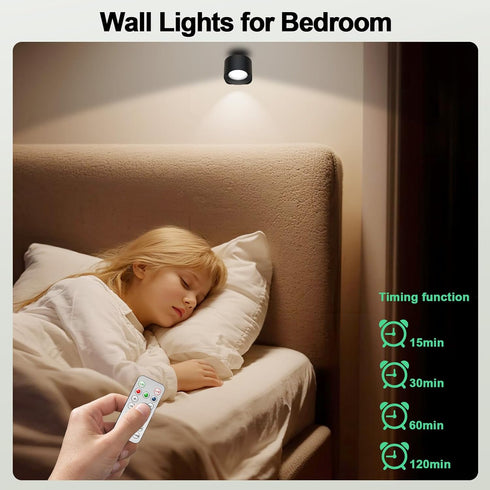 3 3 360Rotation, AOMEES Wall Lights Battery Operated Wall Sconce, Color Temperatures & Brightness Levels & Remote
