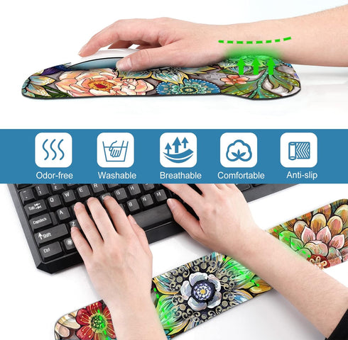 Keyboard Wrist Rest Mouse Pad Support, ToLuLu Gel Ergonomic Mouse Pads for Computer Laptop, Comfortable Durable Design