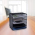 EASEPRES 5 Slot Mesh Desk Organizer Tray, File Paper Letter Folder Holder for Office Home School Classroom, Black, 2