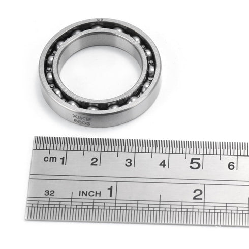 XIKE 2 Pcs 6805 C3 Deep Groove Bearing, Chrome Steel Open C3 Clearance Bearing for Industrial Wheels and Equipment