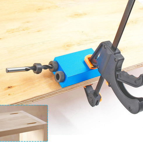 14 Pcs Pocket Hole Jig Kit, 15 Degree Woodworking Inclined Hole Jig with Drive Adapter