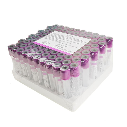 Pet Animals Lab Vacuum Blood Collection Tubes EDTA K2, 100pcs 10ml Lavender for Veterinary Supplies