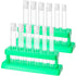 2 Sets Test Tubes with Rack, Clear Plastic Test Tubes with Caps and 6 Holes Holder Rack for Scientific Experiments