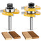 Junreox 2PCS Tongue and Groove Router Bit Set, 3rd Gen. 1/4 Shank Router