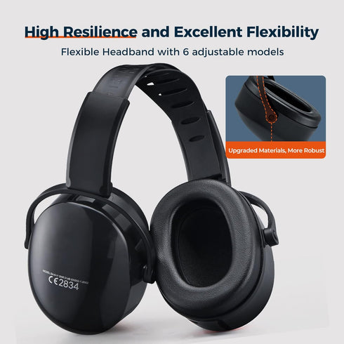 Noise Cancelling Headphones for Adults Kids, Adjustable Ear Muffs for Autism, Effective Hearing Protection